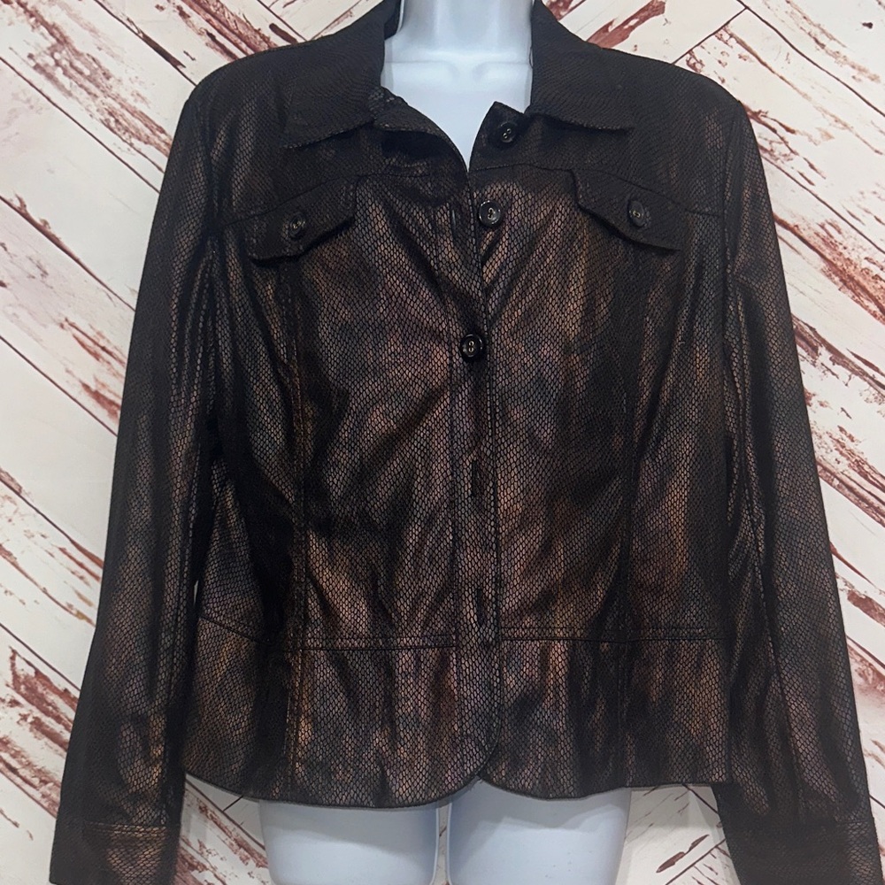 Stunning metallic snake print lightweight jacket